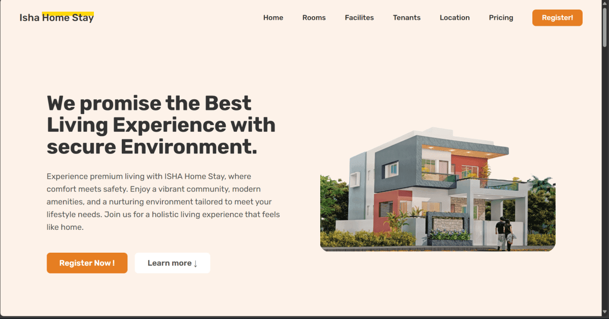 Isha Home Stay Website