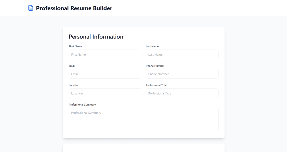 Resume builder
