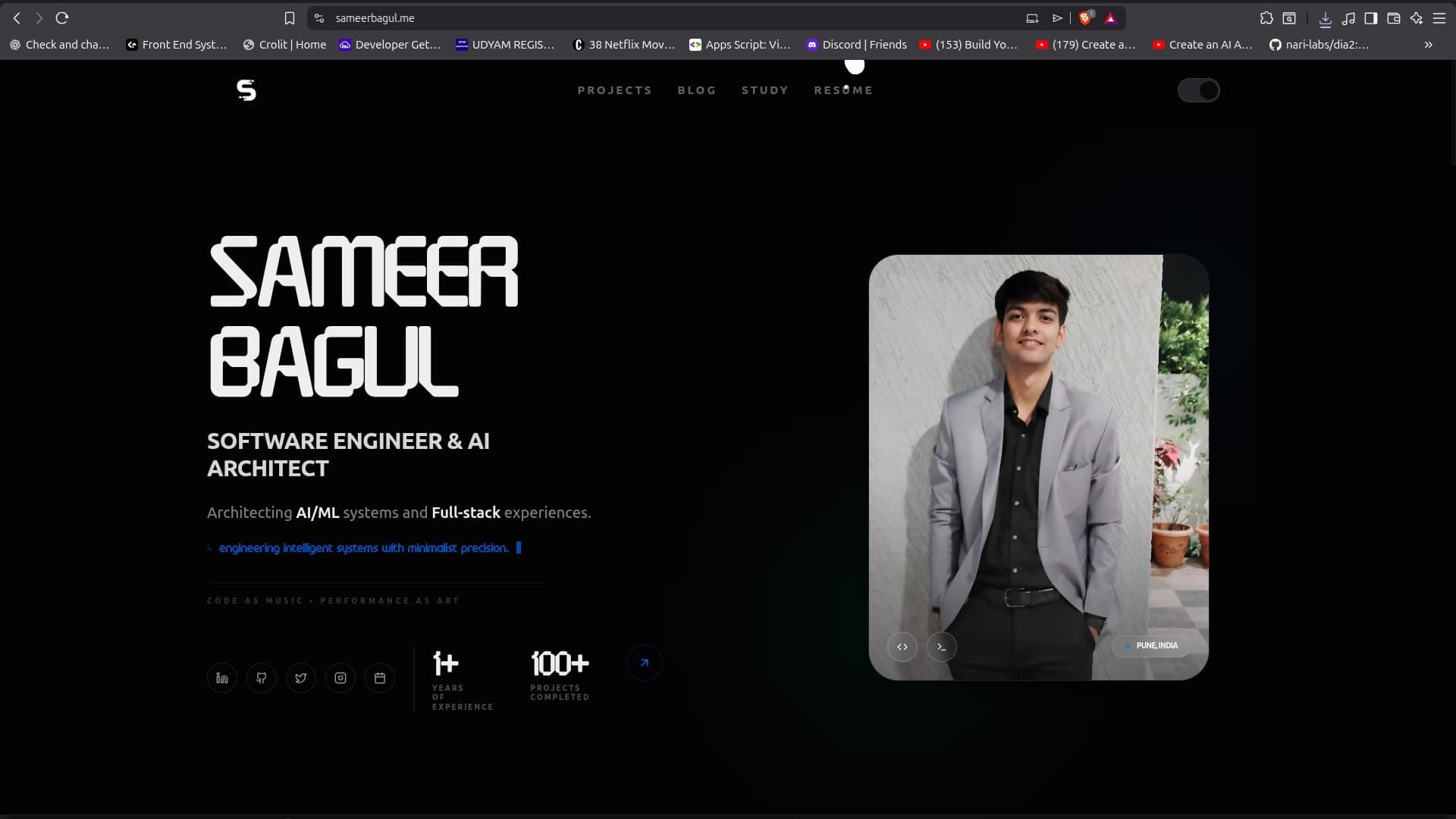 Sameer Bagul - Modern Senior Full Stack & AI Portfolio